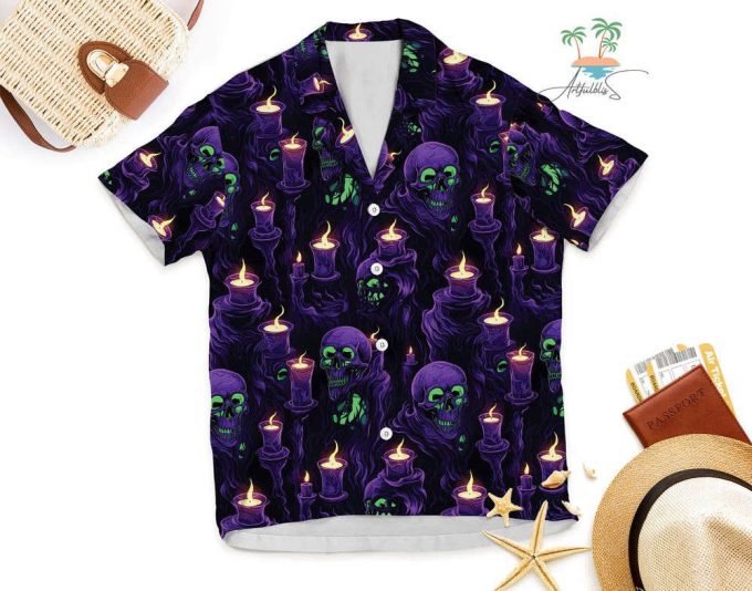 Pastel Goth Skeleton Halloween Hawaiian Shirt 6