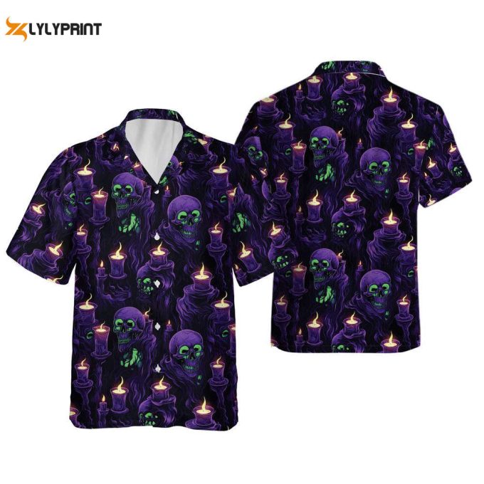Pastel Goth Skeleton Halloween Hawaiian Shirt 1