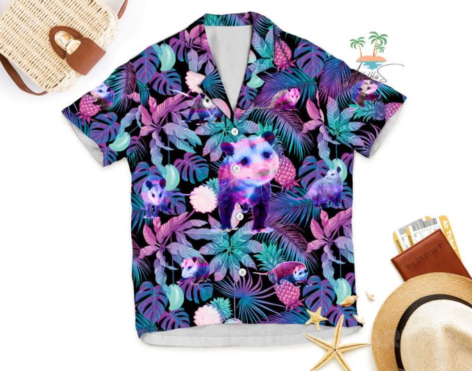 Pastel Opossum Jungle Hawaiian Shirt 4