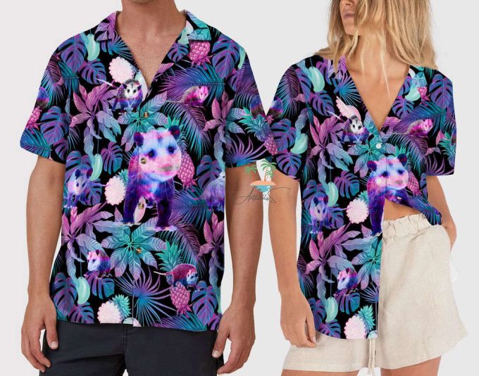 Pastel Opossum Jungle Hawaiian Shirt 5