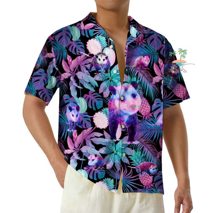 Pastel Opossum Jungle Hawaiian Shirt 6