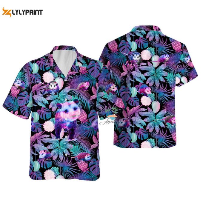 Pastel Opossum Jungle Hawaiian Shirt 1