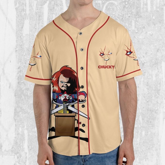 Personalize Child'S Play Chucky The Killer Jersey, Halloween Chucky Jersey, Chucky Baseball Jersey 4