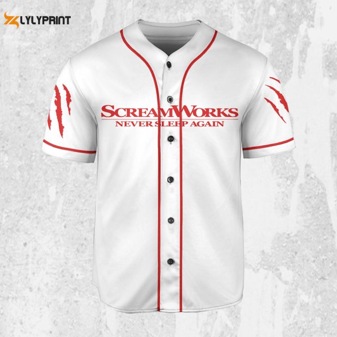 Personalize Freddy Krueger Screamworks Never Sleep Again Jersey, Freddy Baseball Jersey 2