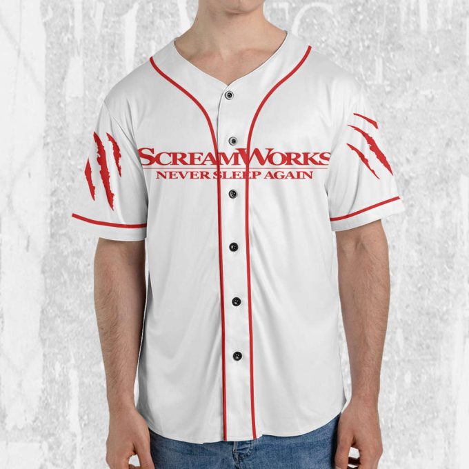 Personalize Freddy Krueger Screamworks Never Sleep Again Jersey, Freddy Baseball Jersey 4