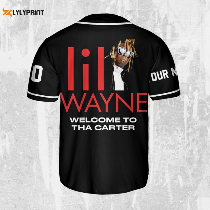 Personalize Lil Wayne Welcome To Tha Carter Black And Red Jersey, Custom Baseball Jersey 1