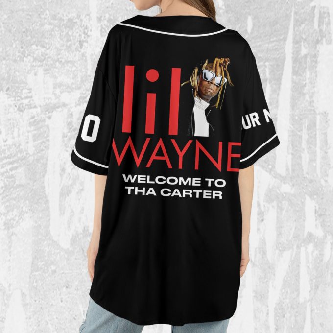 Personalize Lil Wayne Welcome To Tha Carter Black And Red Jersey, Custom Baseball Jersey 4