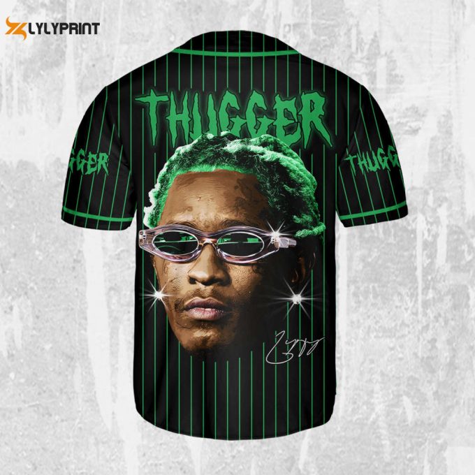 Personalize Young Thug Black And Green Jersey, Young Thug Baseball Jersey 2