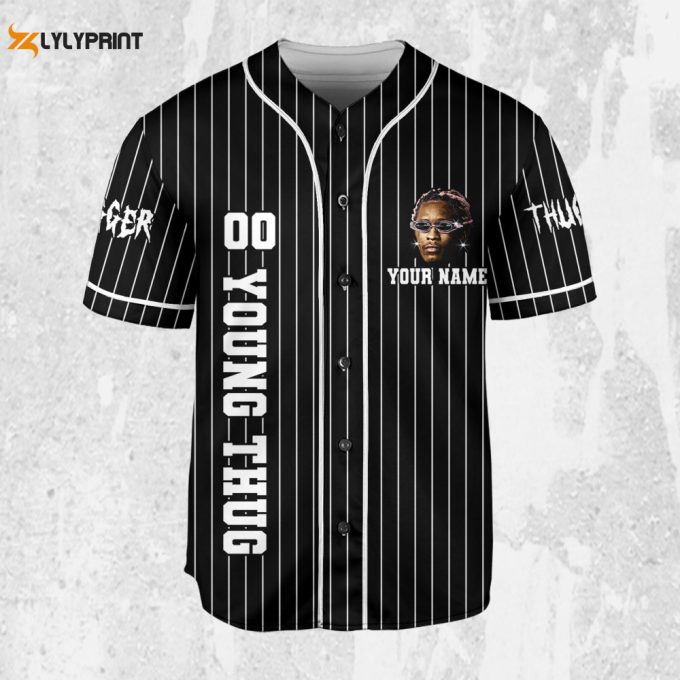 Personalize Young Thug Black And White Jersey, Young Thug Baseball Jersey 2