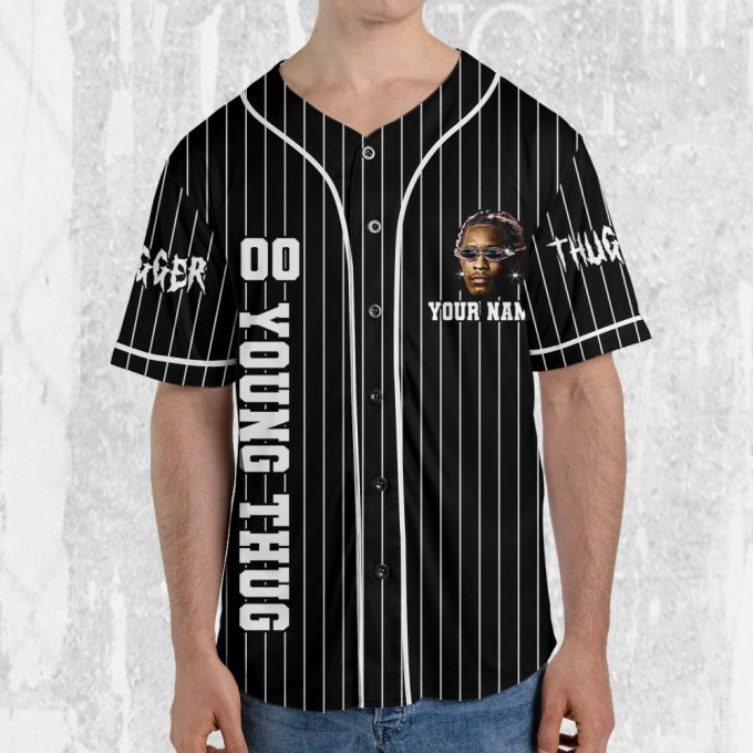 Personalize Young Thug Black And White Jersey, Young Thug Baseball Jersey 4