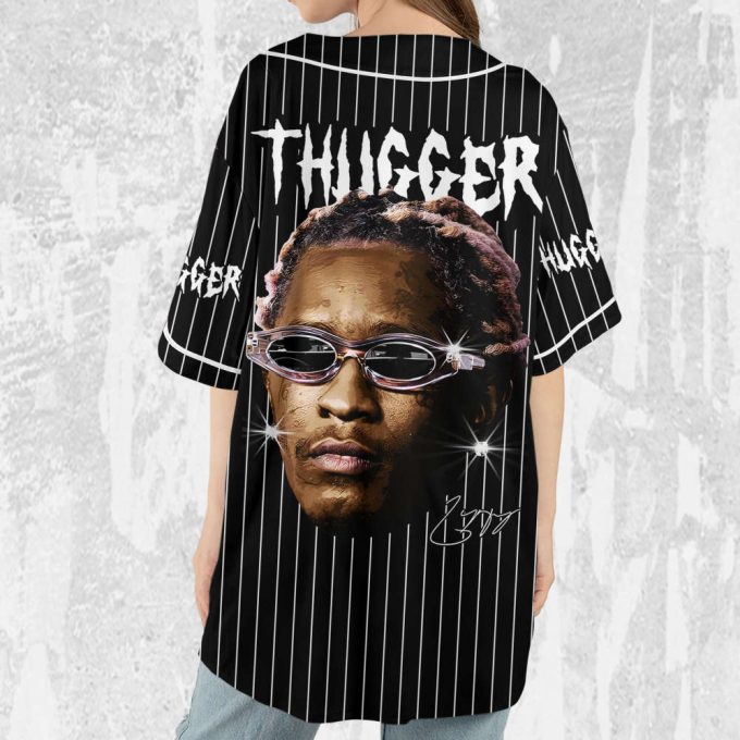 Personalize Young Thug Black And White Jersey, Young Thug Baseball Jersey 5