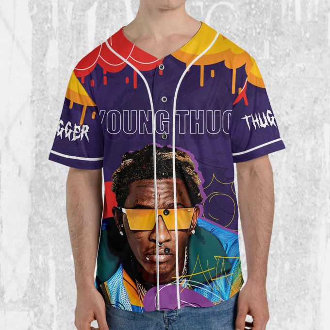 Personalize Young Thug Hiphop Colorful Jersey, Young Thug Baseball Jersey 3
