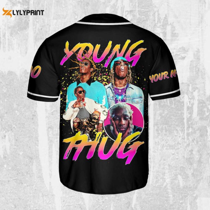 Personalize Young Thug Retro Colorful Jersey, Young Thug Baseball Jersey 2