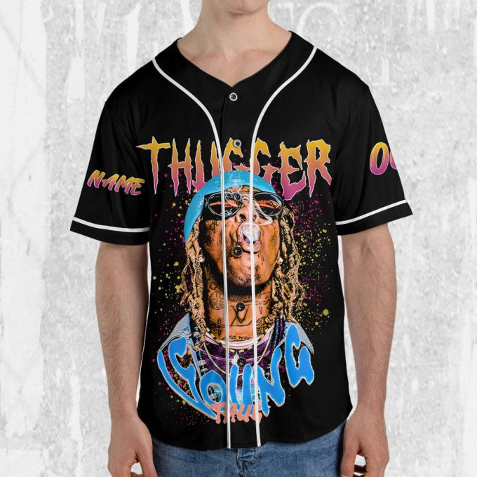 Personalize Young Thug Retro Colorful Jersey, Young Thug Baseball Jersey 3