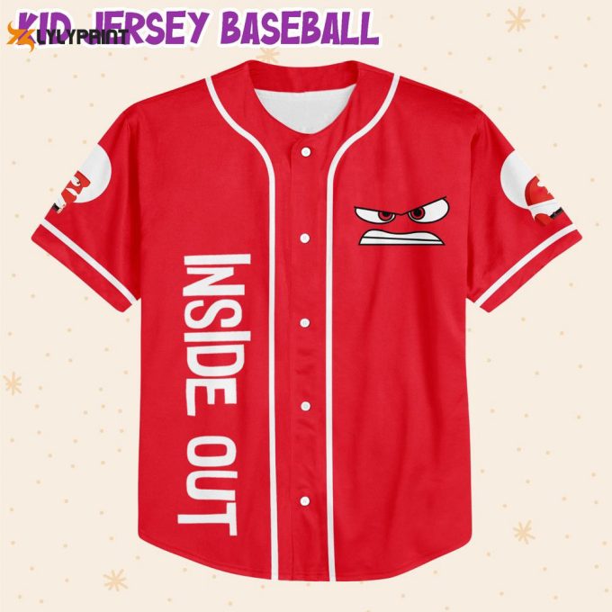 Personalized Disney Inside Out Anger Baseball Jersey 2