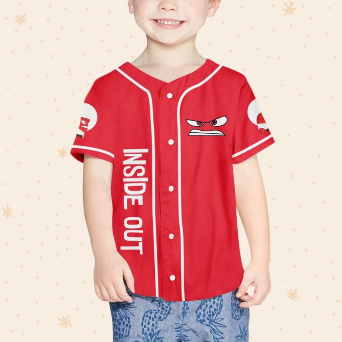 Personalized Disney Inside Out Anger Baseball Jersey 4