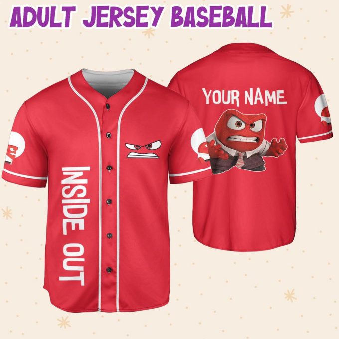 Personalized Disney Inside Out Anger Baseball Jersey 6