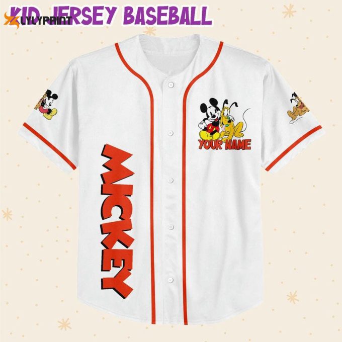 Personalized Disney Mikey Pluto Vintage Baseball Jersey 2
