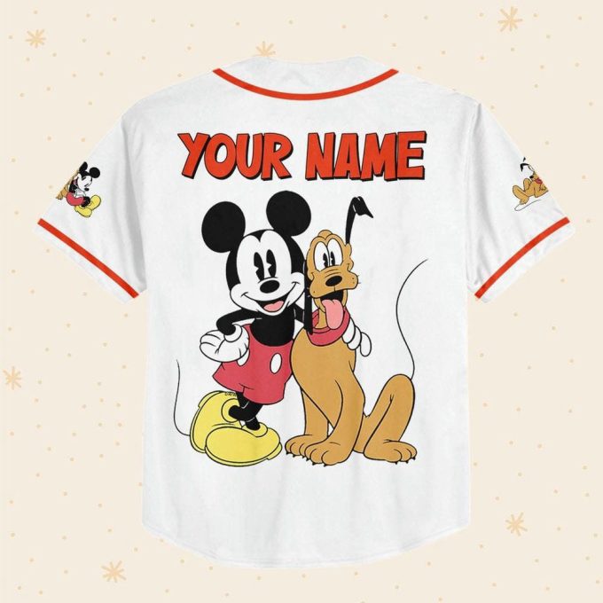 Personalized Disney Mikey Pluto Vintage Baseball Jersey 3