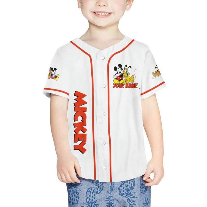 Personalized Disney Mikey Pluto Vintage Baseball Jersey 4