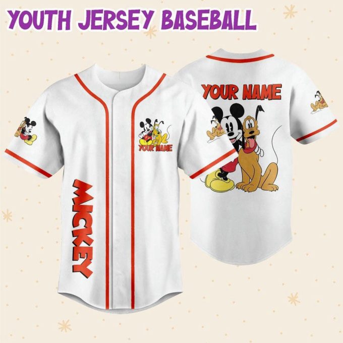 Personalized Disney Mikey Pluto Vintage Baseball Jersey 5