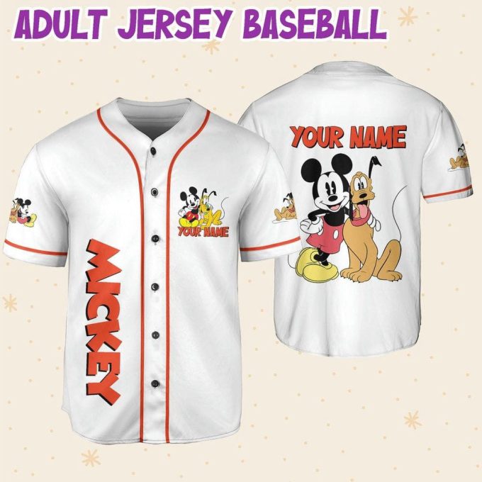 Personalized Disney Mikey Pluto Vintage Baseball Jersey 6