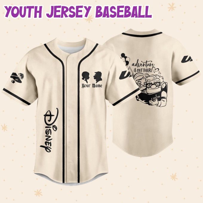 Personalized Disney Pixar Up Carl And Ellie Adventure Is Out Here Baseball Jersey 5