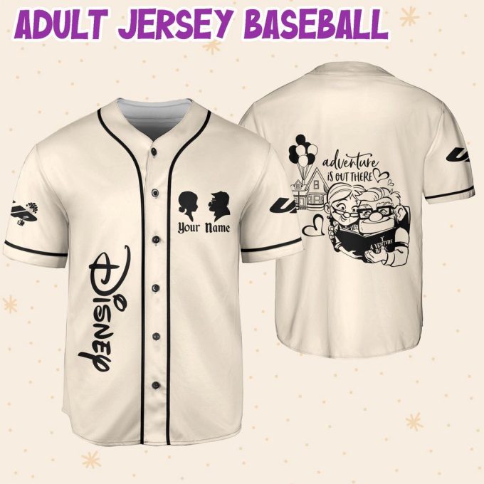 Personalized Disney Pixar Up Carl And Ellie Adventure Is Out Here Baseball Jersey 6