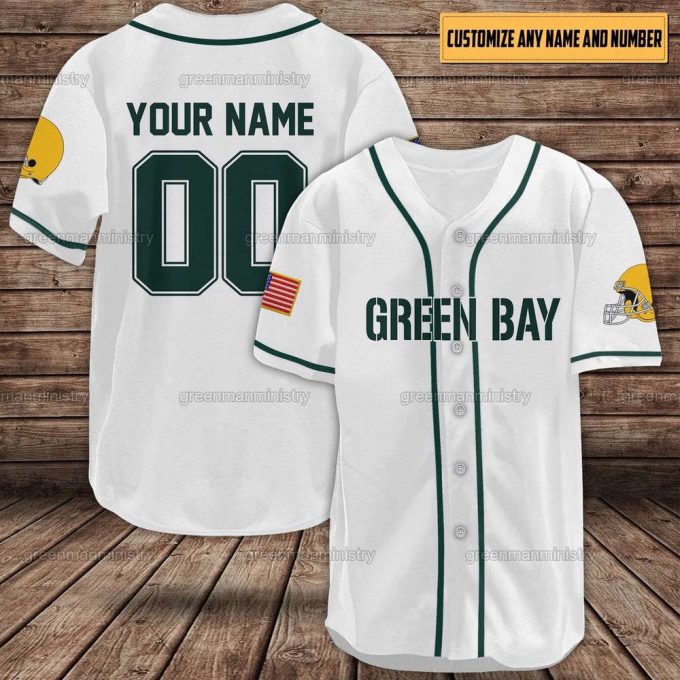Personalized Green Bay Baseball Shirt, Green Bay Baseball Jersey 4