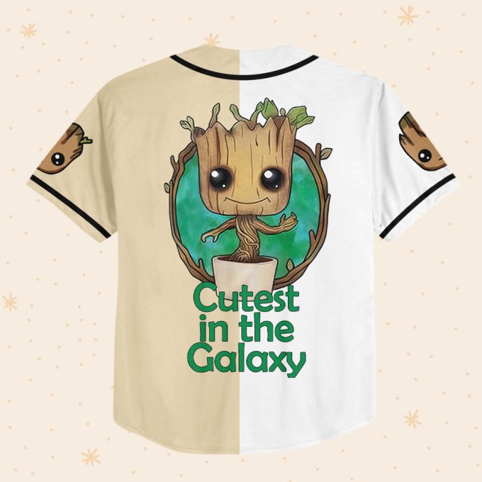 Personalized Groot Cutest In The Galaxy Baseball Jersey 3