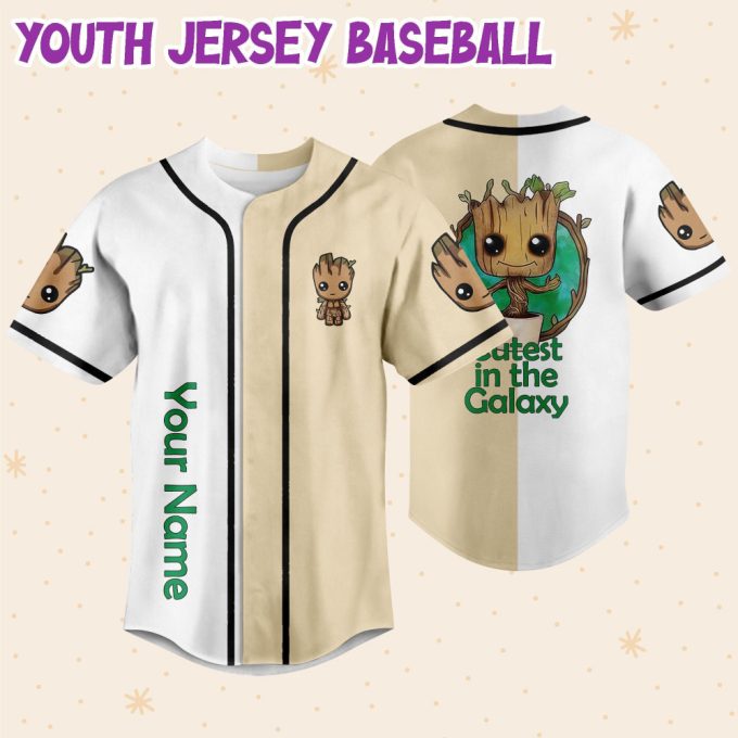 Personalized Groot Cutest In The Galaxy Baseball Jersey 5