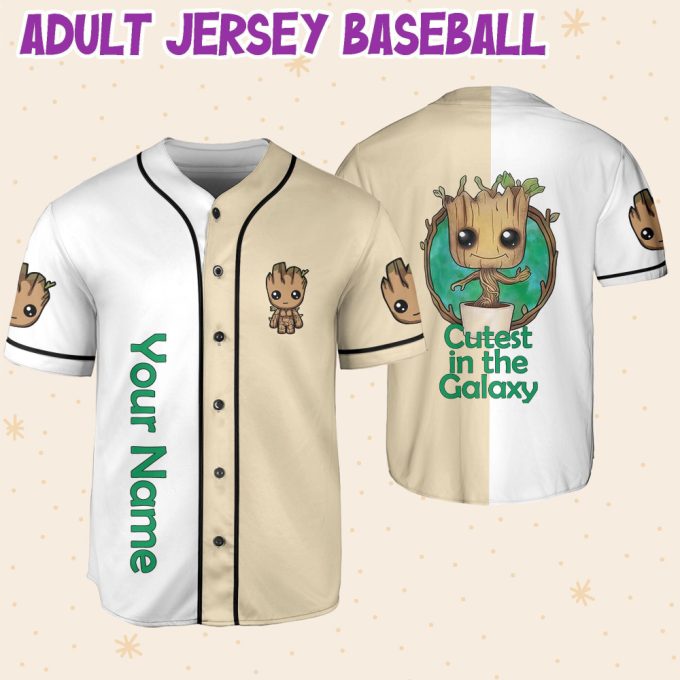 Personalized Groot Cutest In The Galaxy Baseball Jersey 6