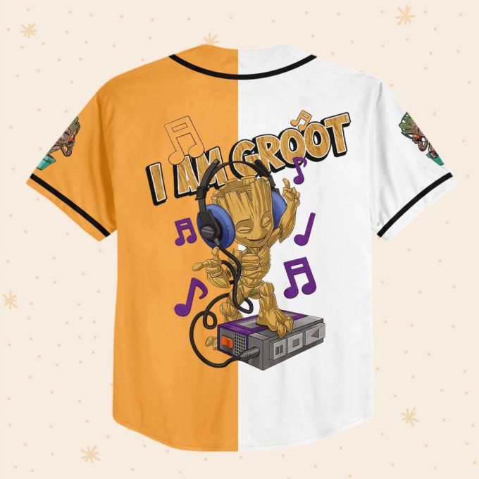 Personalized Groot Dancing Happy Life Style Baseball Jersey 3