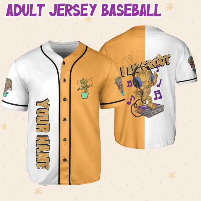 Personalized Groot Dancing Happy Life Style Baseball Jersey 6