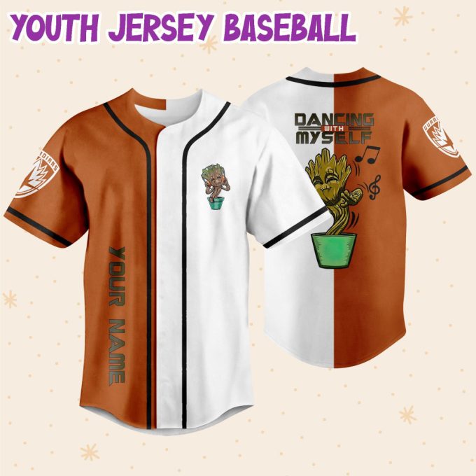 Personalized Groot Dancing With Myself Baseball Jersey 5