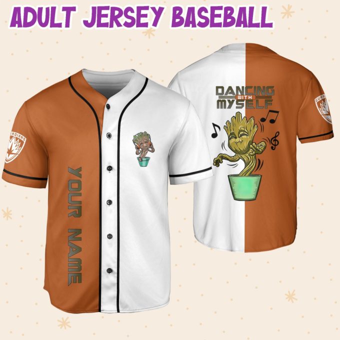 Personalized Groot Dancing With Myself Baseball Jersey 6