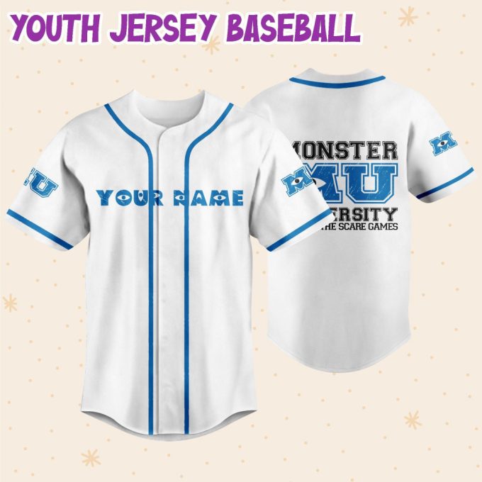 Personalized Monsters Inc Home Of The Scare Games Baseball Jersey 5