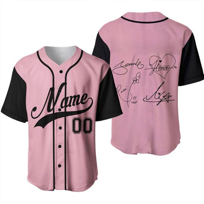 Personalized Name Custom Blackpink Kpop Baseball Jersey 3