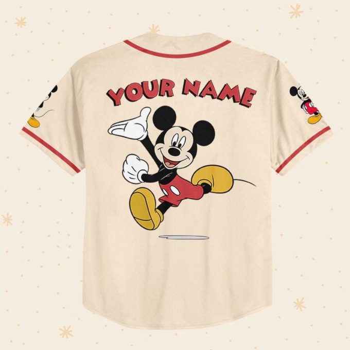 Personalized Vintage Disney Mickey Happy Life Baseball Jersey 3