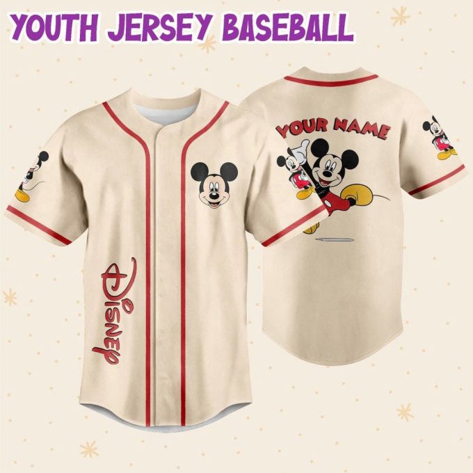 Personalized Vintage Disney Mickey Happy Life Baseball Jersey 5