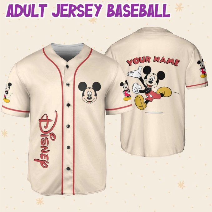 Personalized Vintage Disney Mickey Happy Life Baseball Jersey 6