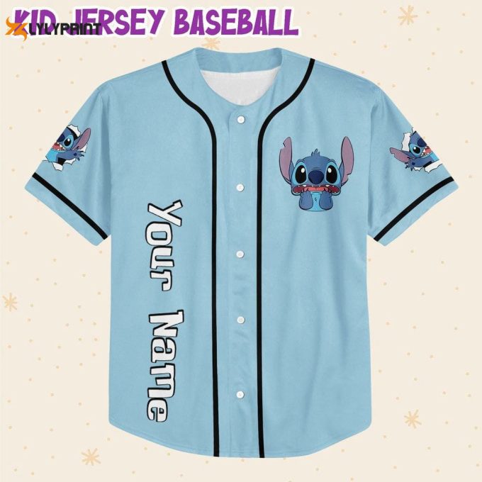 Personalized Vintage Disney Stitch Funny Emotion Baseball Jersey 2