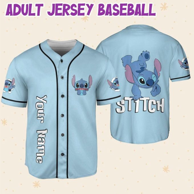 Personalized Vintage Disney Stitch Funny Emotion Baseball Jersey 6