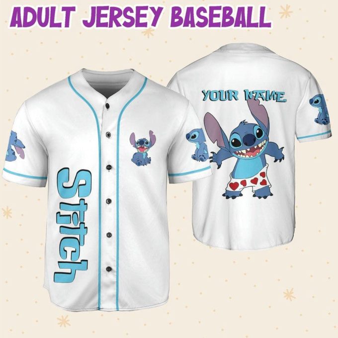Personalized Vintage Disney Stitch Love Life Baseball Jersey 6