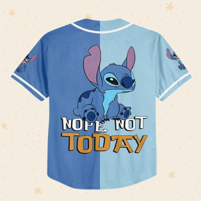 Personalized Vintage Disney Stitch Nope Not Today Baseball Jersey 3