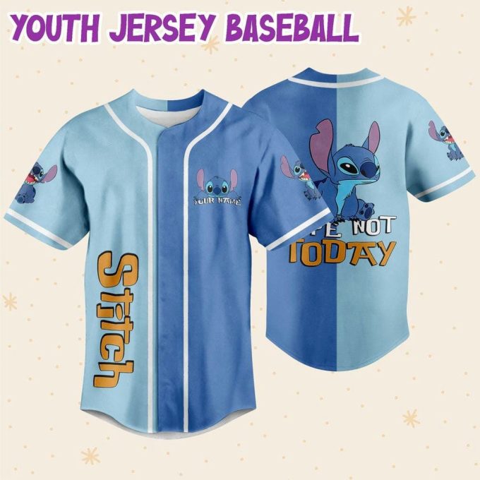 Personalized Vintage Disney Stitch Nope Not Today Baseball Jersey 5