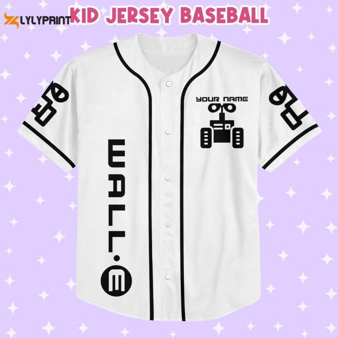 Personalized Wall E Symbol Baseball Jersey 2