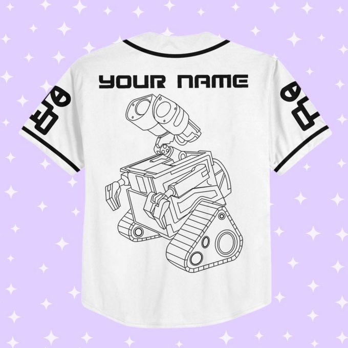 Personalized Wall E Symbol Baseball Jersey 3