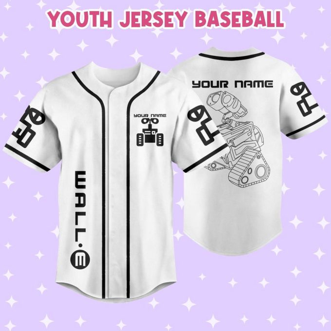 Personalized Wall E Symbol Baseball Jersey 5