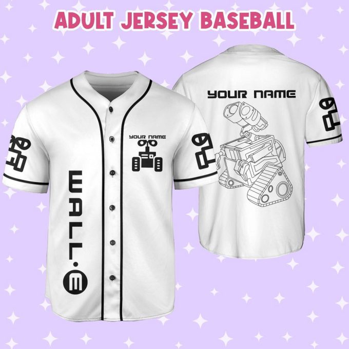 Personalized Wall E Symbol Baseball Jersey 6